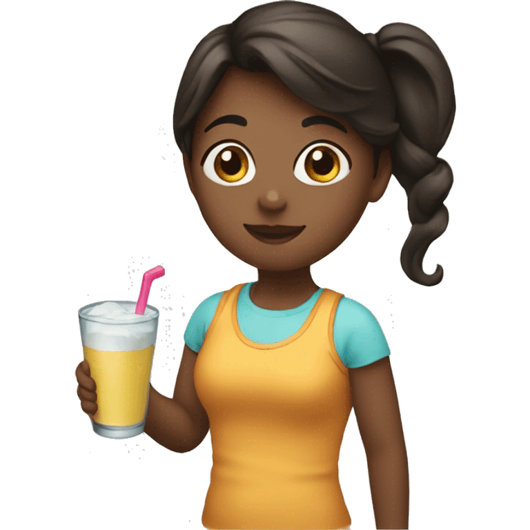 girl with a shake glass in her hand emoji