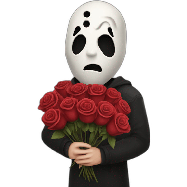 scream movie killer holding roses emoji