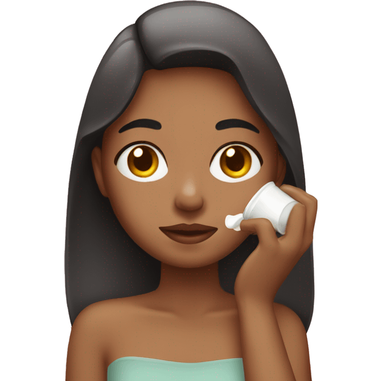 girl applying cream on face emoji