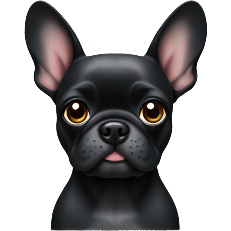 A cute black frenchie dog  emoji