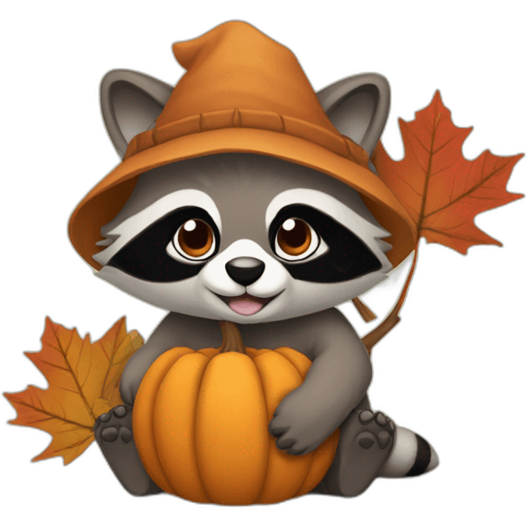 Raccooon automn emoji