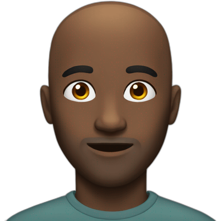 Black bald guy emoji