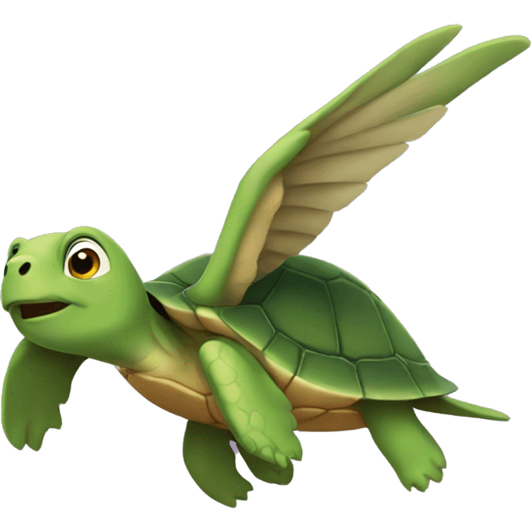 Turtle flying emoji