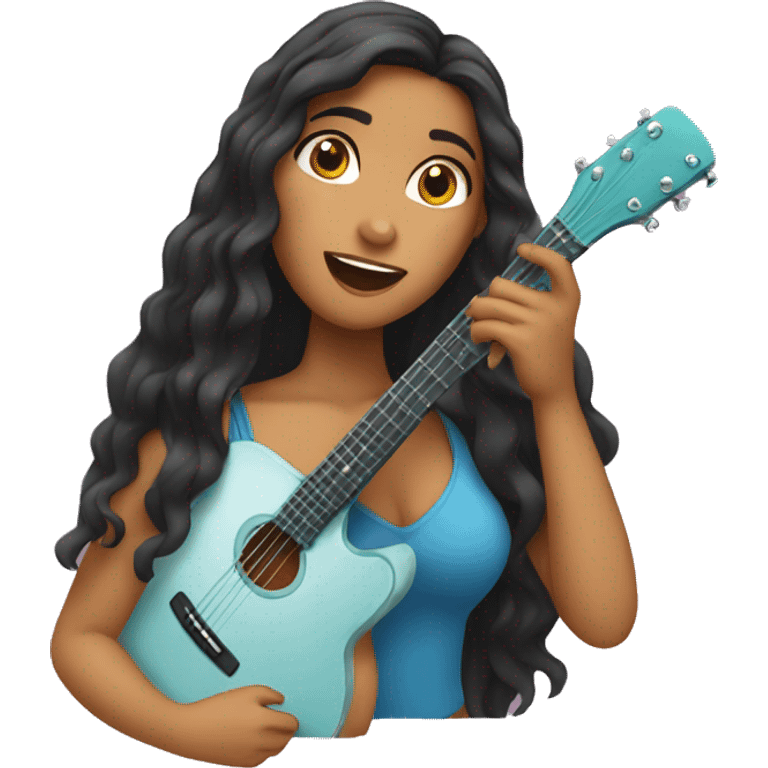 Latin girl with long hair singing  emoji