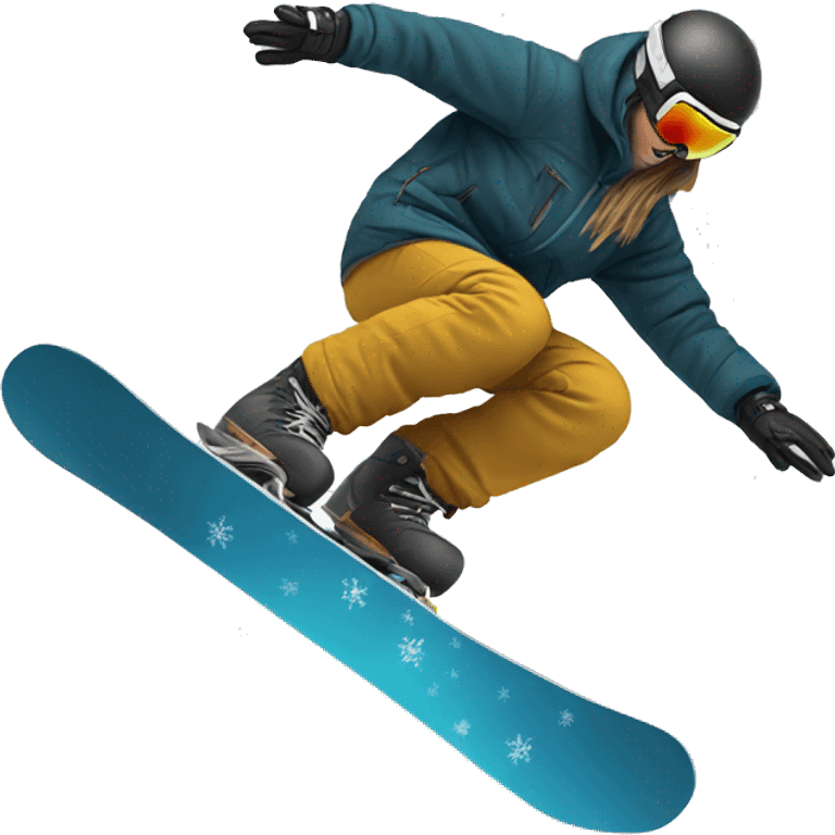 Snowboarder falling emoji