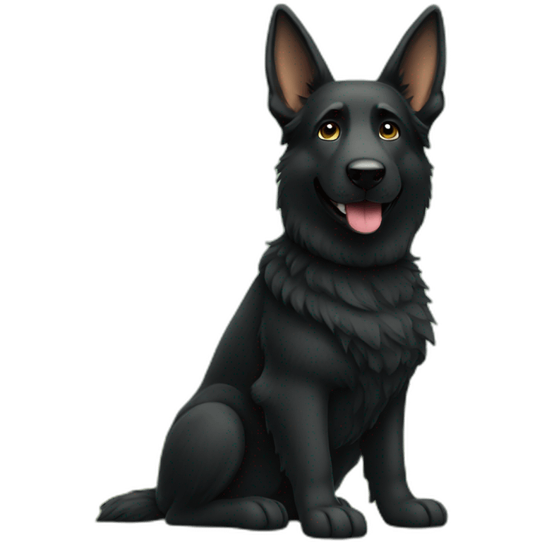 Black German shepherd golfing emoji