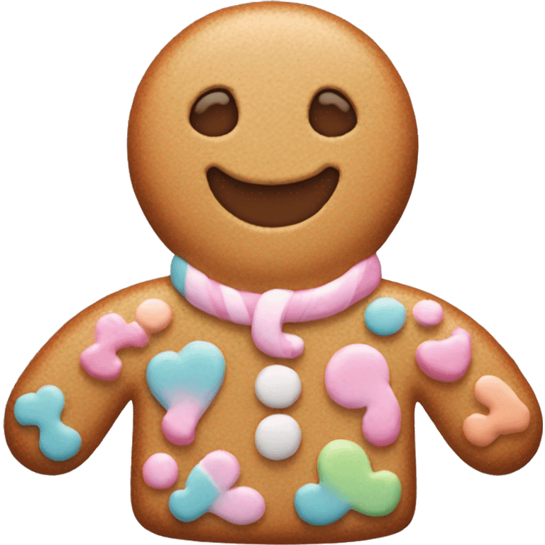 Pastel gingerbread man emoji