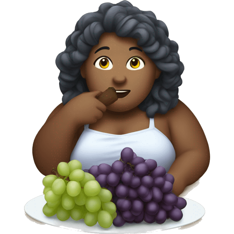 Fat girl eating grapes emoji