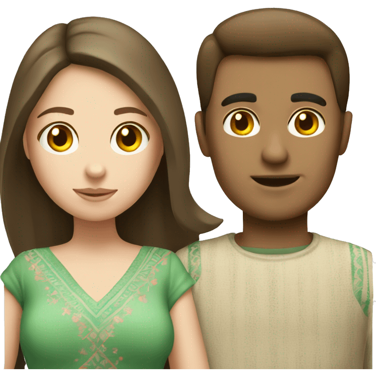 Pale brunette girl with mexican boyfriend emoji