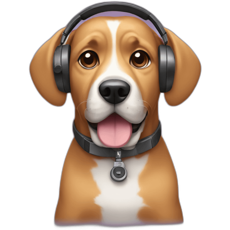 Dog wearing headphones emoji