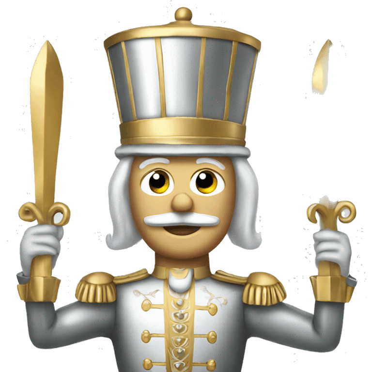 silver and gold nutcracker emoji