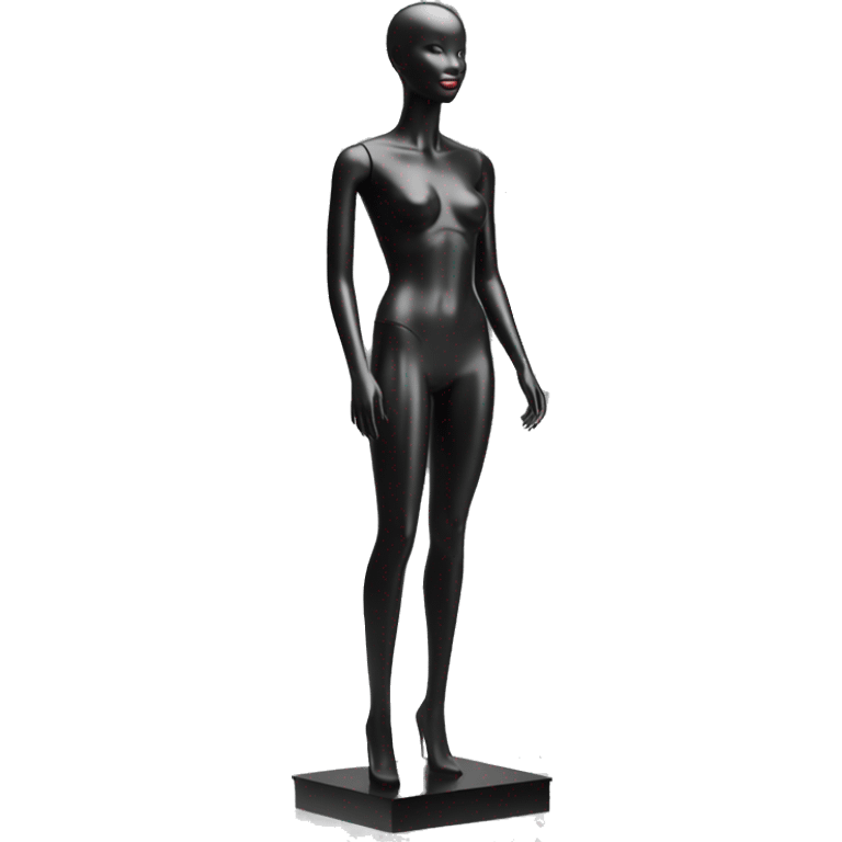 Realistic isolated black full length store model mannequin. emoji