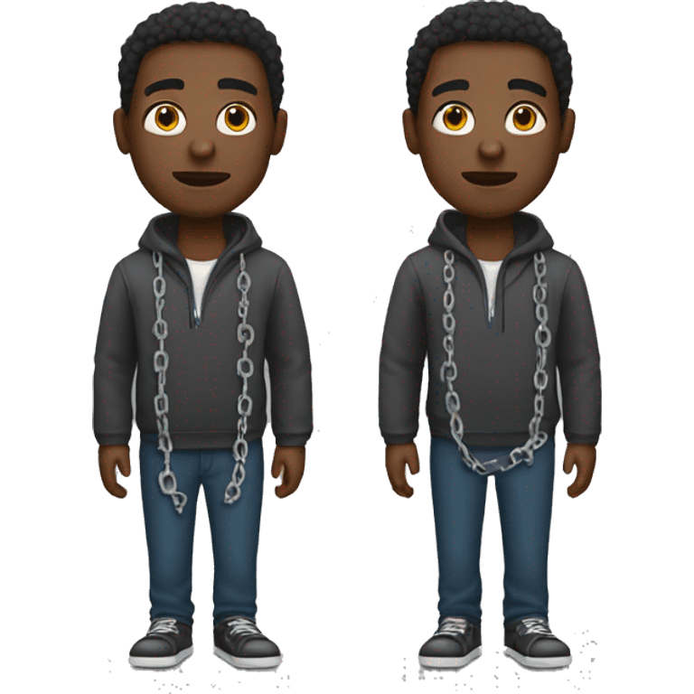 black man with broken chains emoji