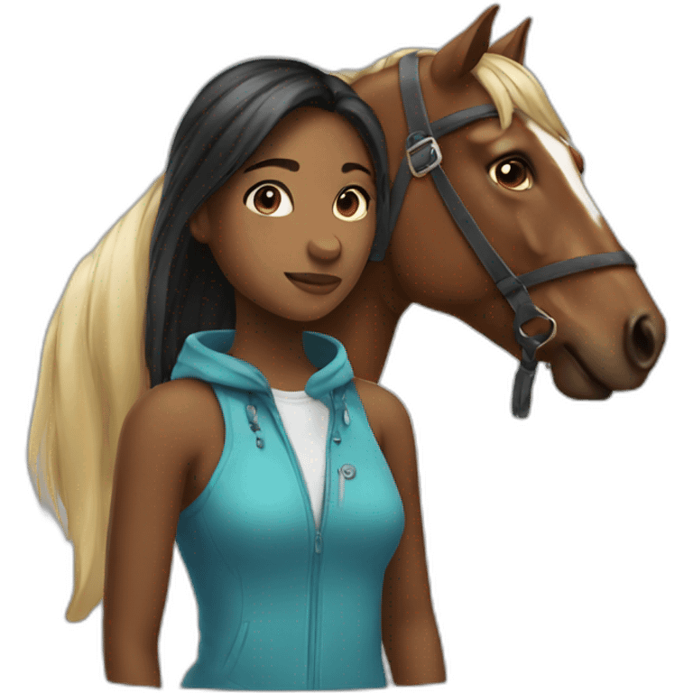 girl with a horse head emoji