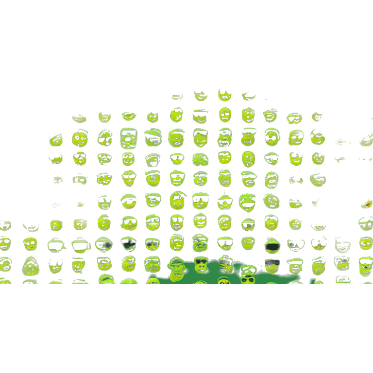 green cool emoji with sunglaess emoji