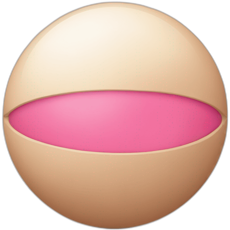 Two skintone balls with pinkish circle inside emoji