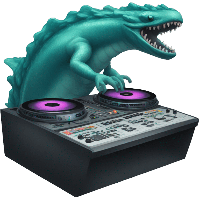 ocean monster using disk jockey emoji