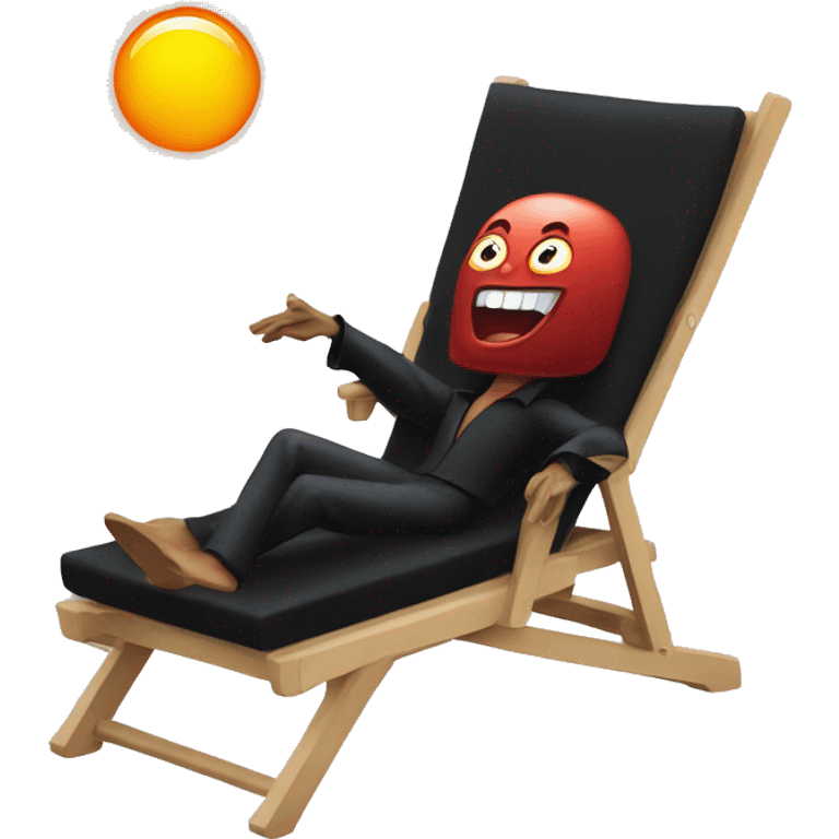 Vampire on a lounge chair in the sun emoji