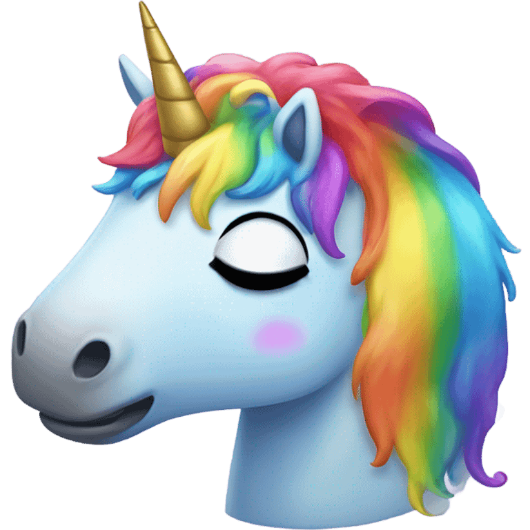 Sad unicorn crying rainbow tears emoji