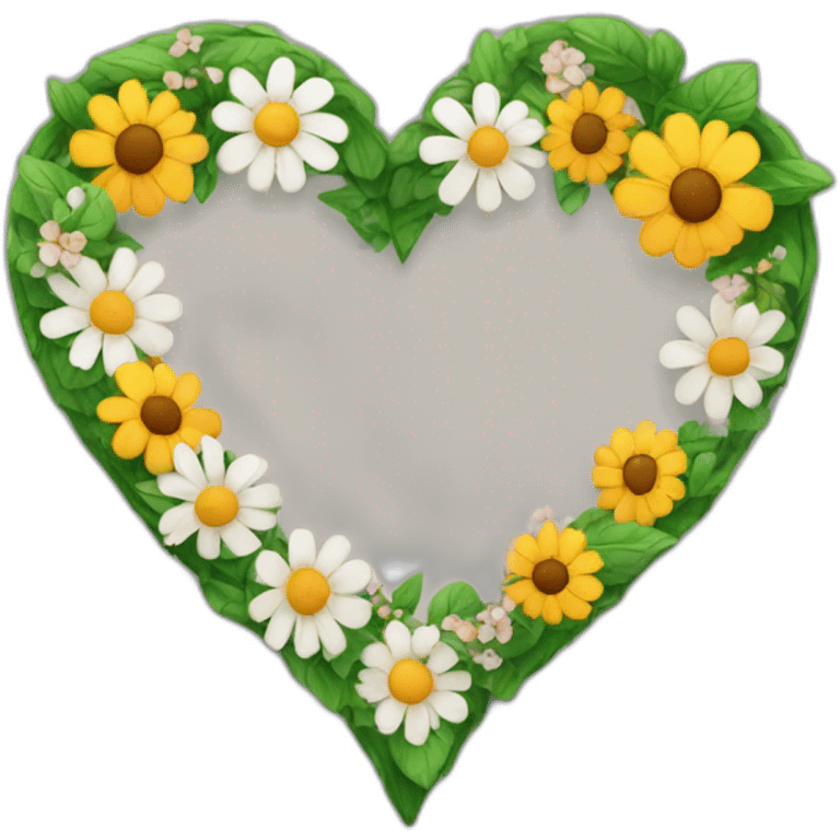 Un coeur avec des fleurs emoji