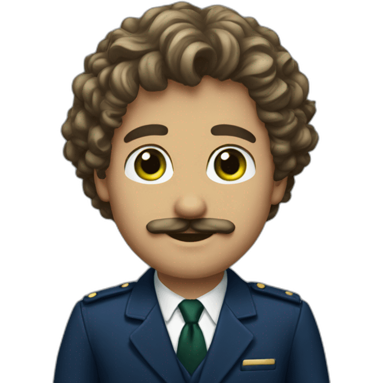 man-young-long-curly-hair-italian-green-eyes-mustache-navy-blue-suit emoji