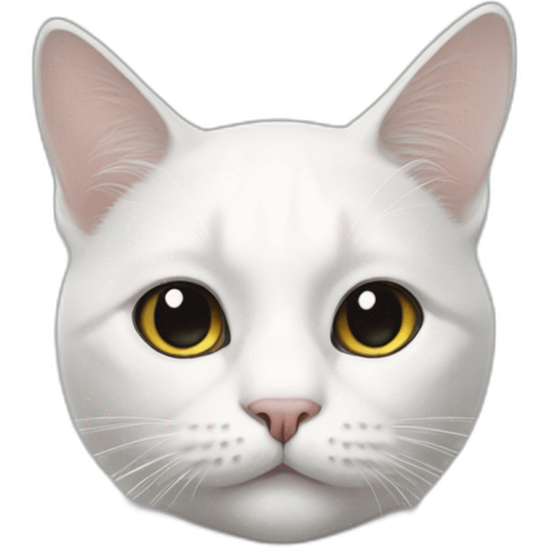 White cat with black face emoji