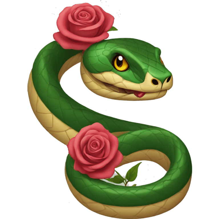 snake wearing a rose emoji