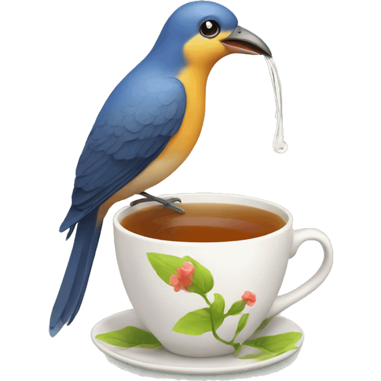 Bird drinking tea  emoji