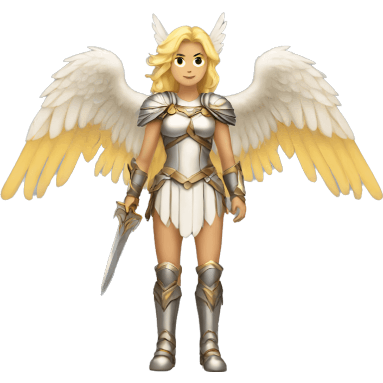 Blond Valkyrie with wings full body emoji