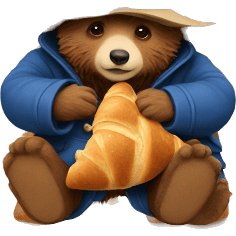 Paddington eats a croissant emoji