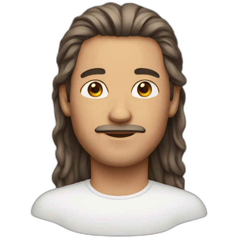 Man with middle part hair emoji