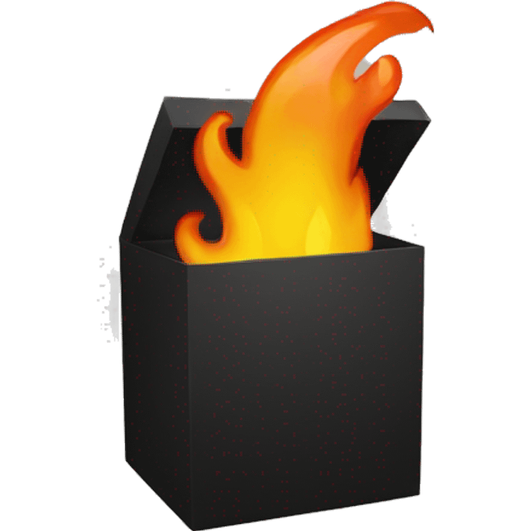 A black box with fire on the sides emoji