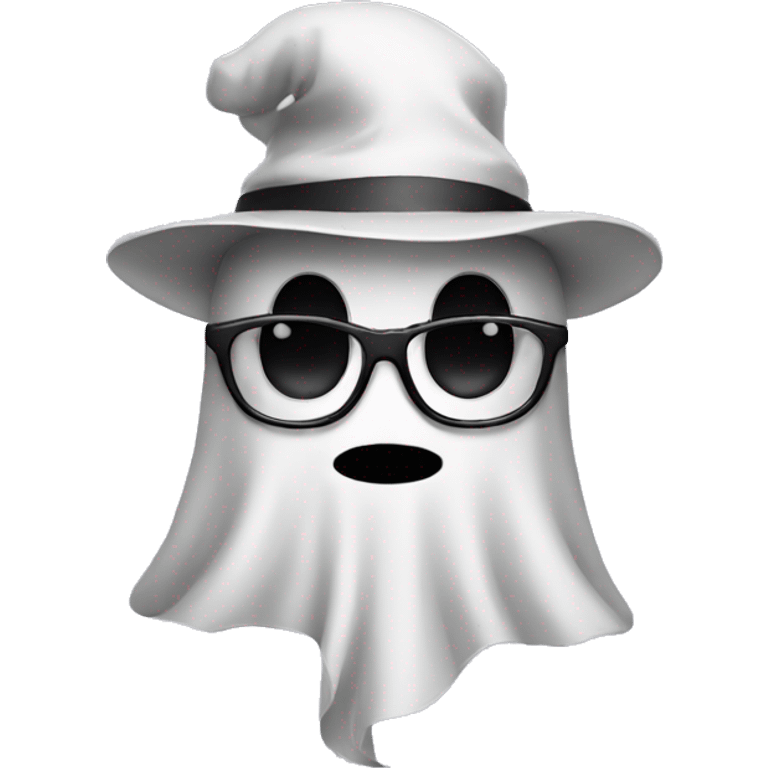 Ghost with glasses and hat emoji