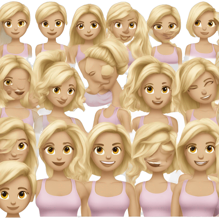 Pilates blonde hair girls  emoji