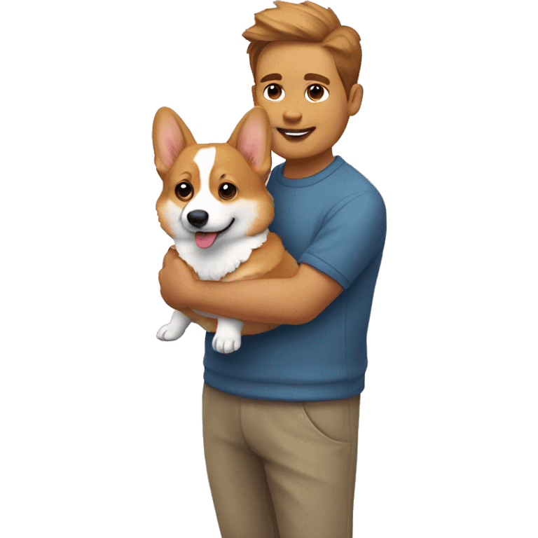 Corgi with a human pet emoji