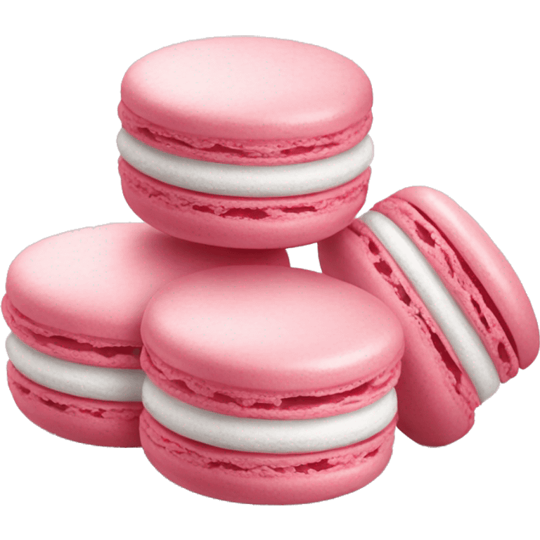 Pink and white macarons emoji