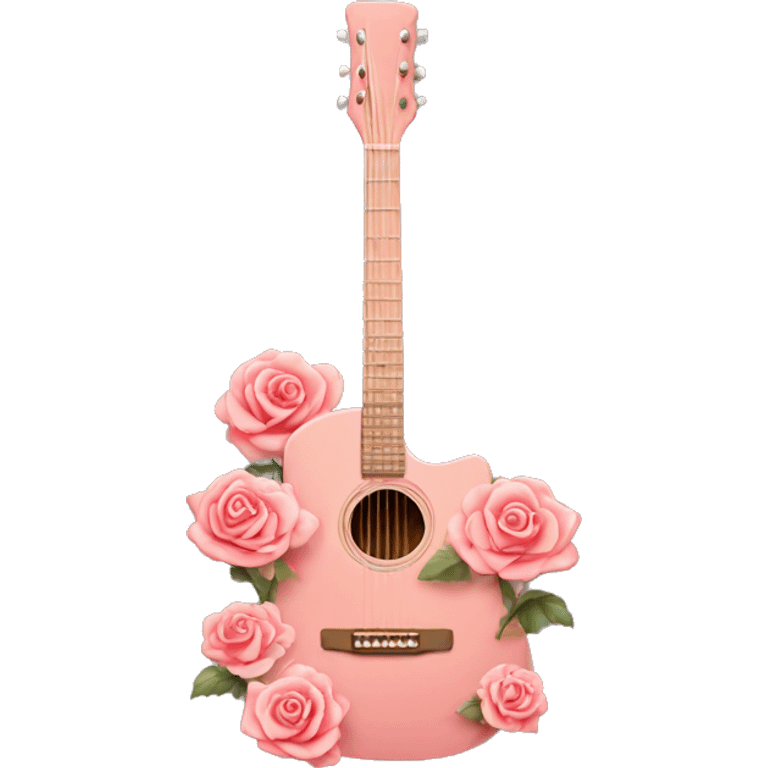 Guitar but rose color with roses  emoji