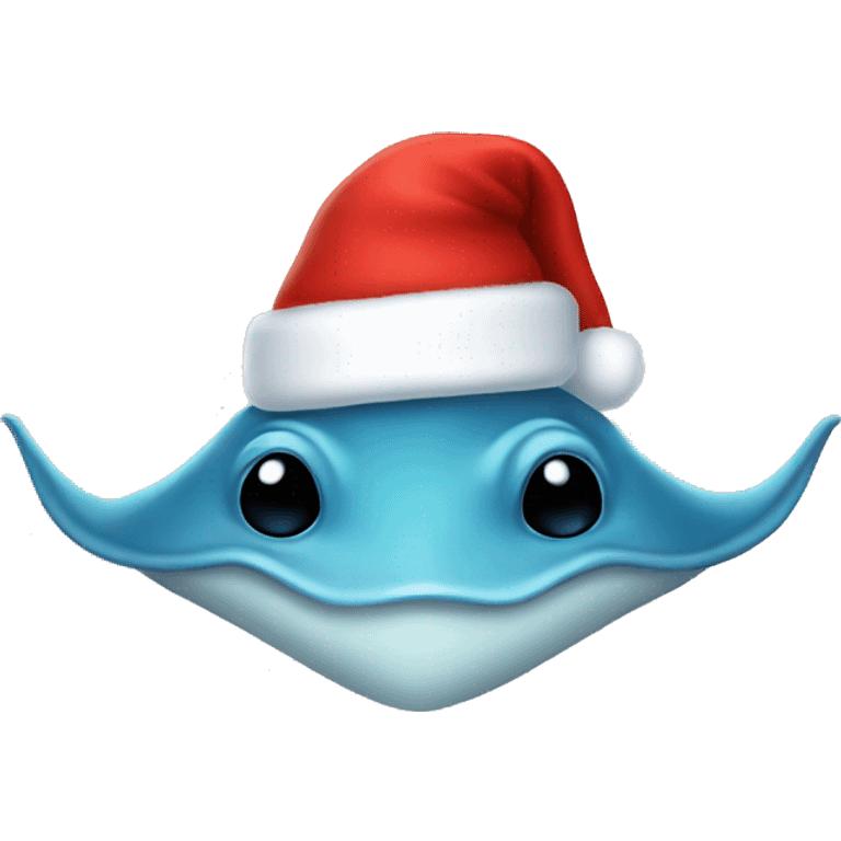 Stingray in a santa hat emoji