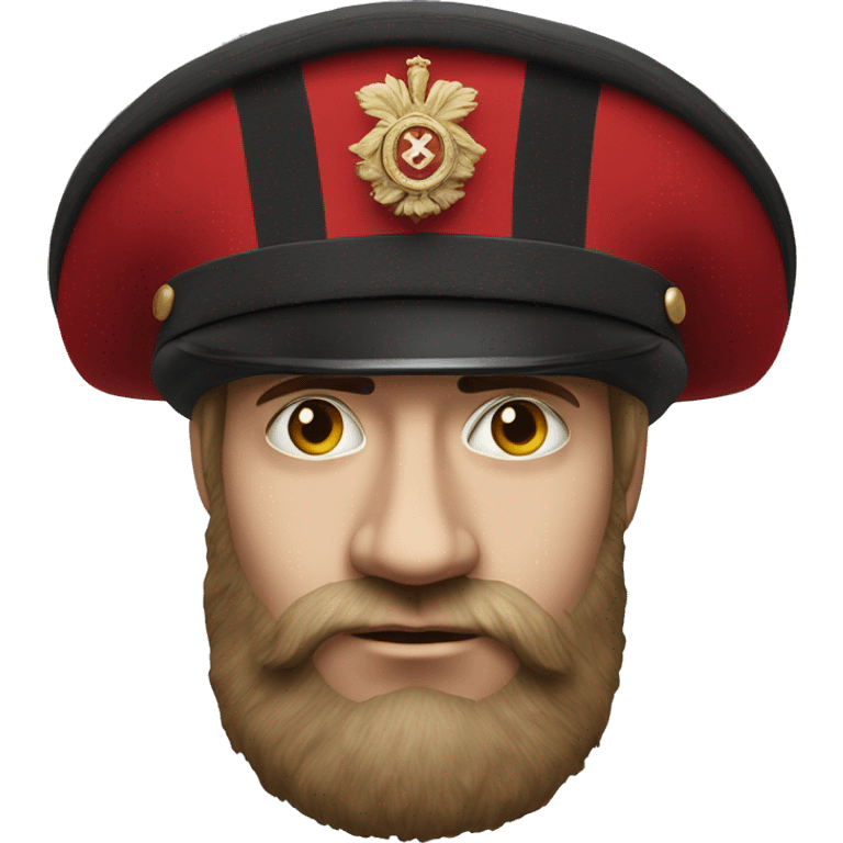 Photorealistic The British red Guardsman with long black bearskin hat emoji