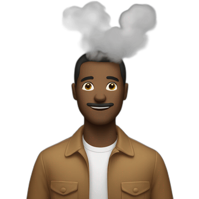 man being surrounded by smoke emoji