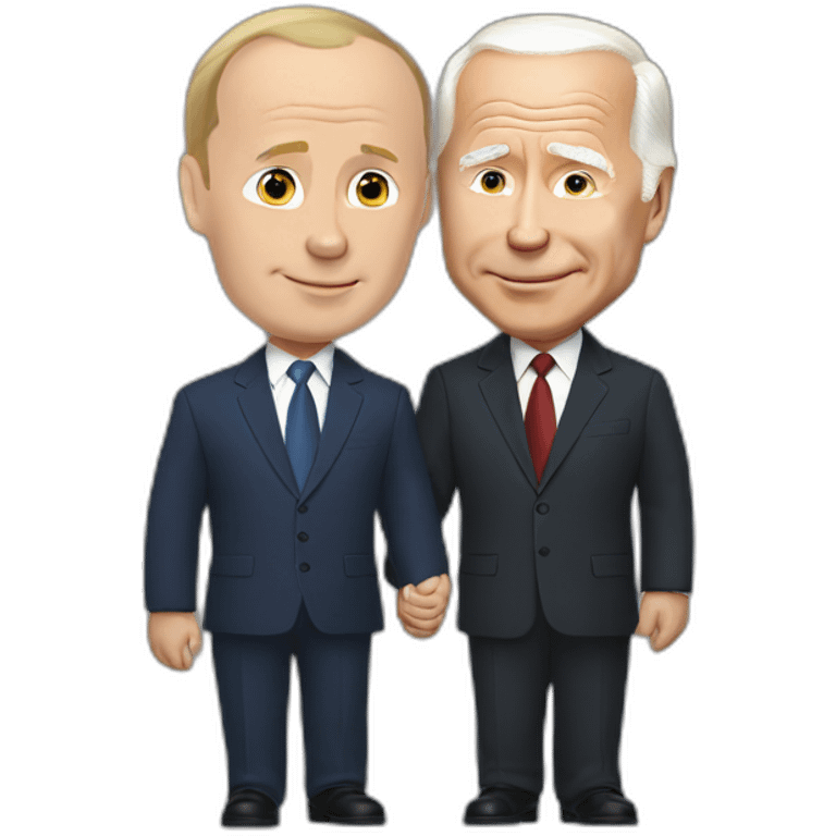 Putin and Biden hand-in-hand emoji