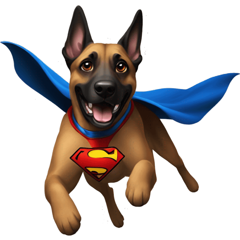  superman dog malinois flying emoji