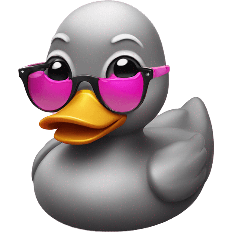 rubber duck with pink sunglasses emoji