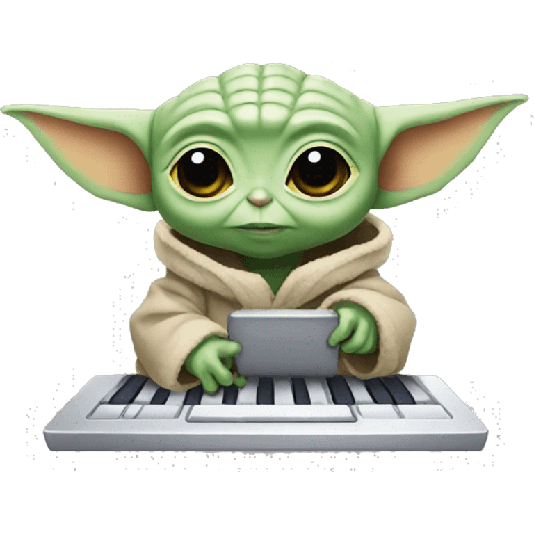 baby yoda typing on keyboard emoji