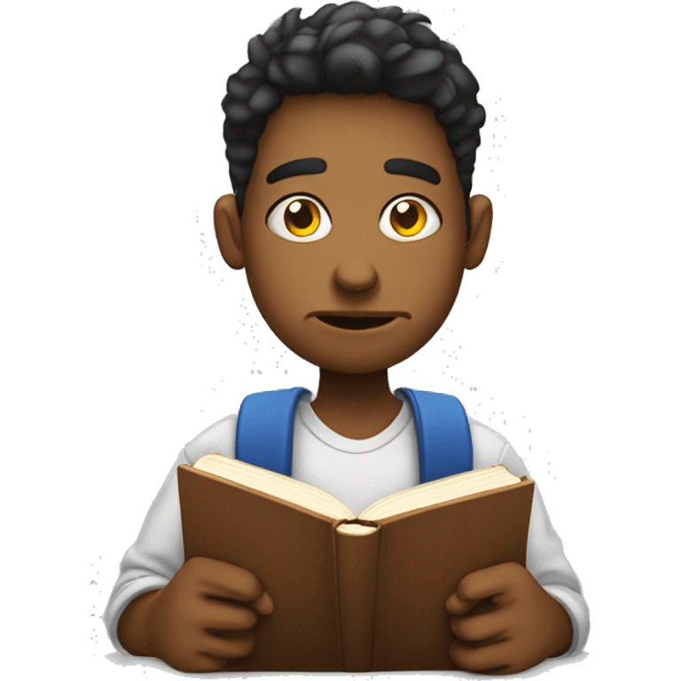 highly bored demotivated young student holding book emoji