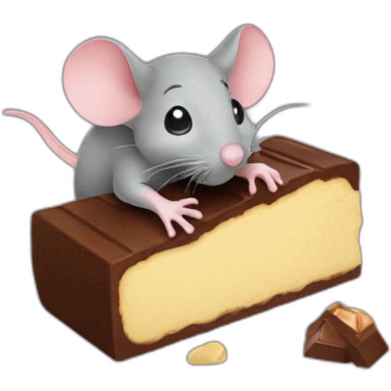 Mouse eating chocolate  emoji