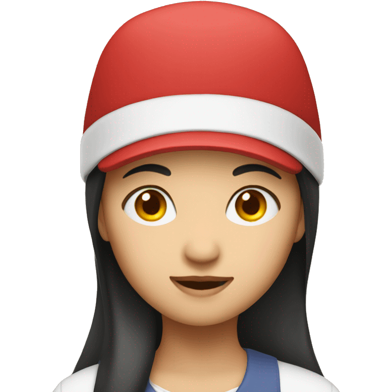 asian girl with red hat emoji