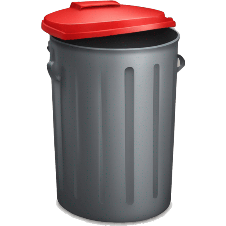 " Dustbin emoji with a Red lid, designed to symbolize deletion."  emoji