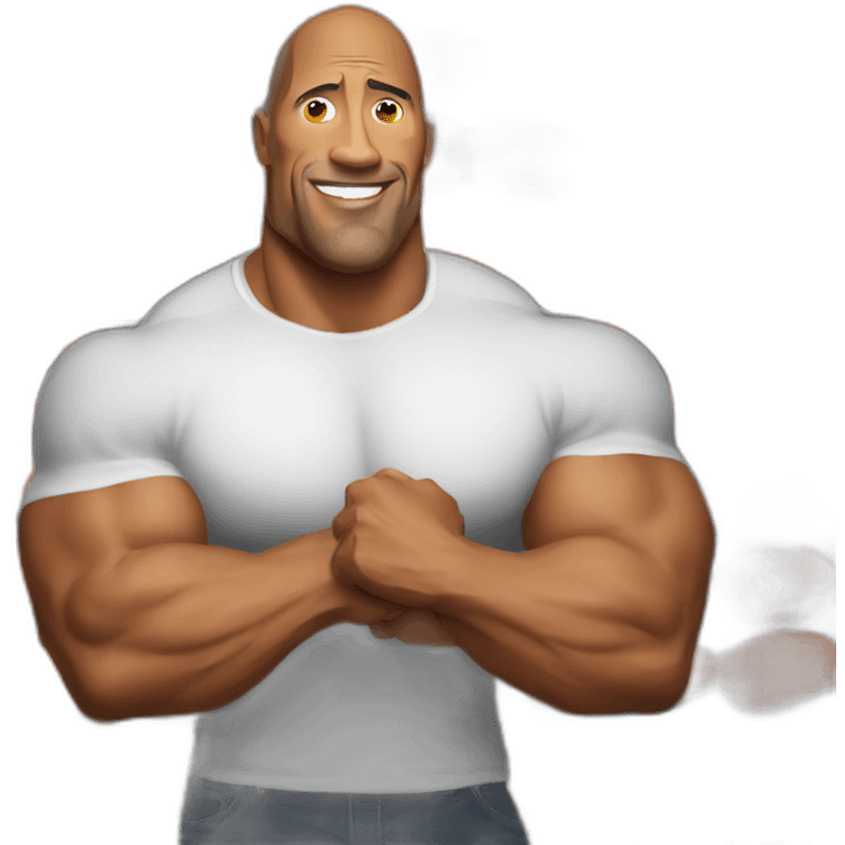 the rock holding a saussage emoji