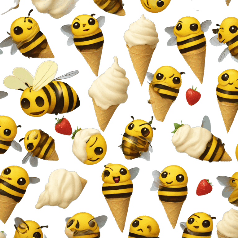 Bee eating ice cream emoji